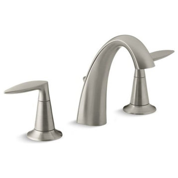 Kohler Alteo Widespread Bathroom Faucet w/ Lever Handles, Vibrant Brushed Nickel