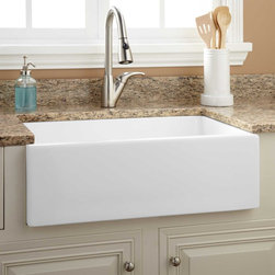 30" Risinger Fireclay Farmhouse Sink - Smooth Apron - Kitchen Sinks