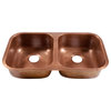 Orwell Copper 32" Double Bowl Undermount Kitchen Sink