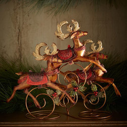 Reindeer Table Centerpiece - Holiday Accents And Figurines