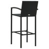 vidaXL 2x Bar Stool Black Poly Rattan Lounge Seating Counter Stools Chairs