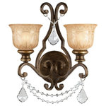 Crystorama - Crystorama 7502-BU-CL-MWP Norwalk - Two Light Wall Sconce - The Norwalk collection is no plain tone. The amberNorwalk Two Light Wa Clear Hand Cut Cryst *UL Approved: YES Energy Star Qualified: n/a ADA Certified: n/a  *Number of Lights: Lamp: 2-*Wattage:60w A19 Medium Base bulb(s) *Bulb Included:No *Bulb Type:A19 Medium Base *Finish Type:Bronze Umber