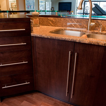 "Corsica" Maple Espresso with Glass Countertops