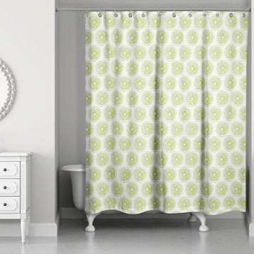 Lime Slice  71x74 Shower Curtain