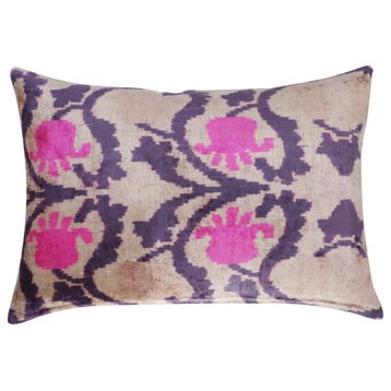 Canvello Pink Purple Beige Pillow for Couch, 16"x24"