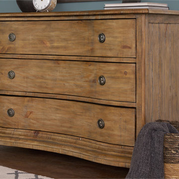 Ava Curved Chest of Drawers - Brown