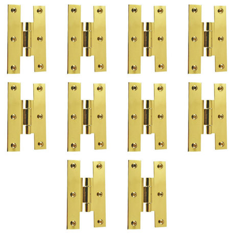 3" Solid Brass Cabinet H Hinge Offset Long Lasting Finish Pack of 10