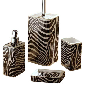 Safari Zebra Design Bathroom Accessory Set