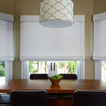 White Woven Shades