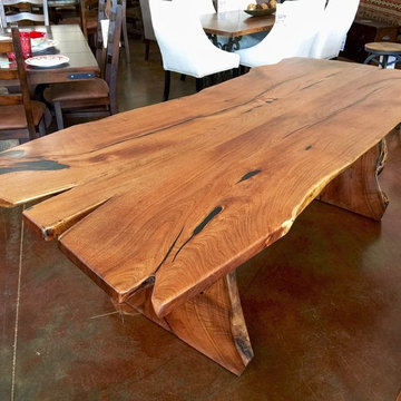 Natural Slab Mesquite Wood Dining Table