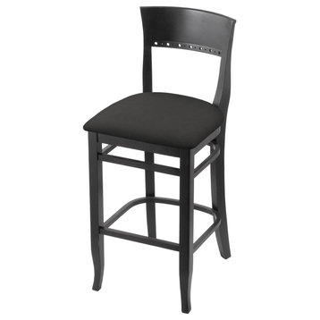 3160 30 Bar Stool with Black Finish and Canter Iron Seat