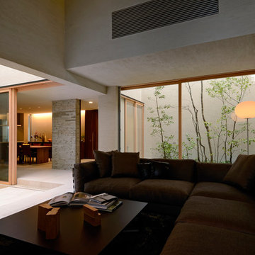 Three courtyard with residential Osaka Japan