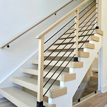 Project #111 | Open-Riser Staircase with Glass Panel Detail