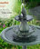 Alpine Tiered Fish Pedestal Garden Fountain and Birdbath, Dark Green, 40" Tall