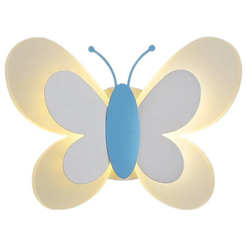 Princess LED Wall Lamp in the Shape of Butterfly for Kids Room, C, Cool Light
