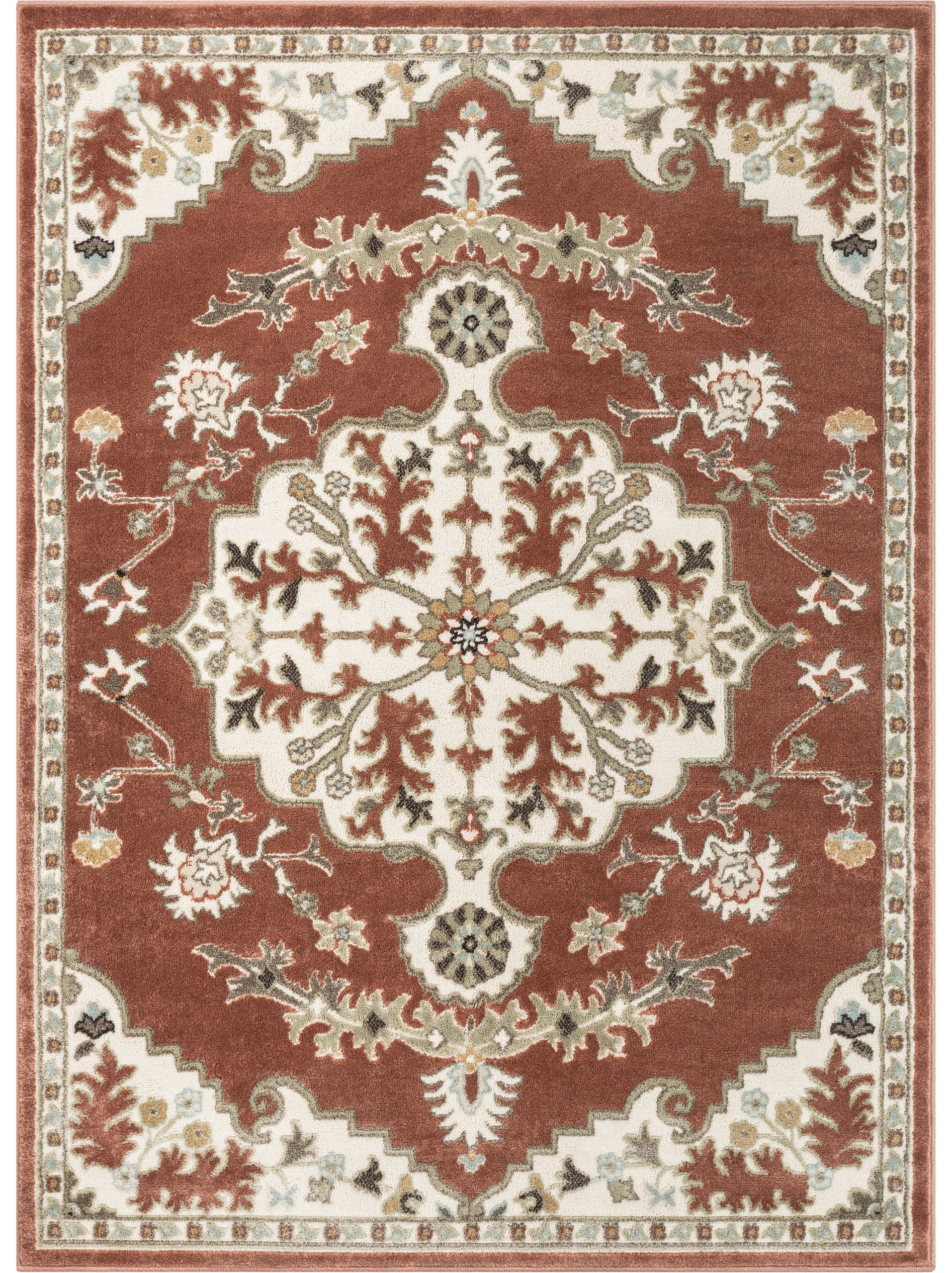 Orchidea Rugs Well Woven Orchid Brick Iris Traditional Orietnal Floral Area Rug, 7'10 ...
