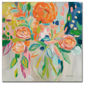 Farida Zaman 'Summer Orange Floral' Canvas Art, 24x24