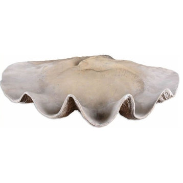 Bowery Hill Contemporary Clam Shell Bowl in Antique White