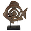Concentric Tropical Ocean Fish Statue, Tropical Indoor Decor