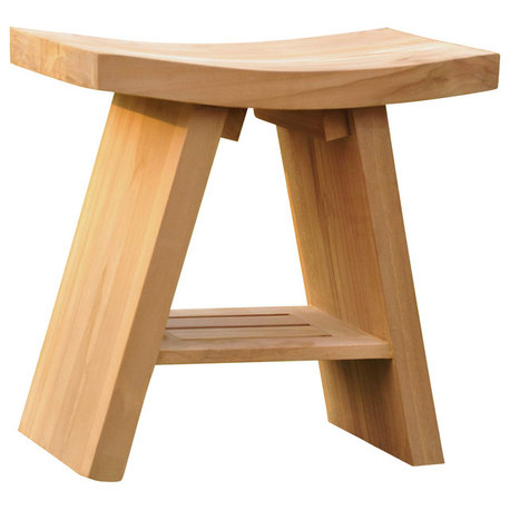 Asian Teak Shower Stool