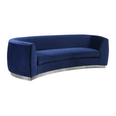 50 Most Por Metal Sofas Couches For 2018 Houzz Meridian Furniture Julian Velvet Sofa Navy Chrome Base Sofas