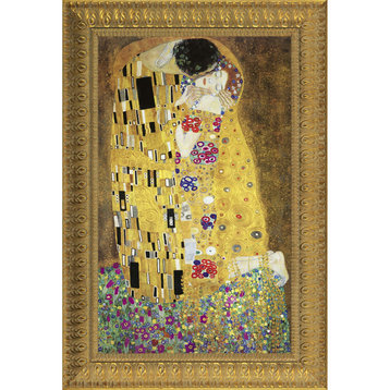 The Kiss, 1907: Canvas Replica Framed Painting, Small