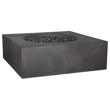 PyroMania Tao Concrete Fire Table, 41"x41", Charcoal, Natural Gas