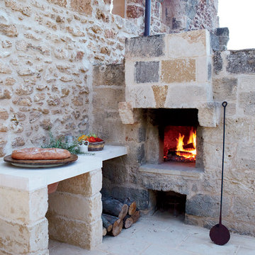 Patio layout showcasing our unique stone elements in architectural settings.