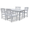 Bradley Outdoor 5-piece Wood Patio Dining Set in White