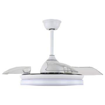 42" Bladeless 36W LED Ceiling Fan with Remote Control and Light Kit Included, White