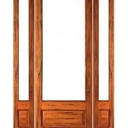 Pre-hung Rustic-1-lite-P/B French Solid Wood IG Glass Sidelites Door - Patio Doors