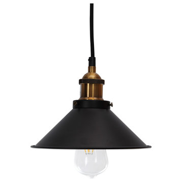 8 Inch Pendant Lamp Black Black Industrial Moe's Home