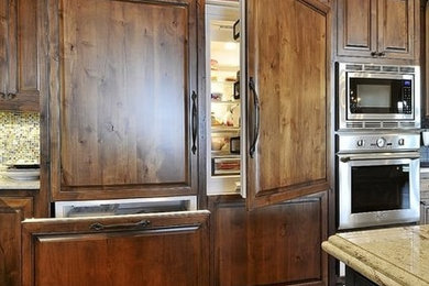 Example of a mountain style kitchen design in Austin