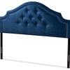Julietta Contemporary Velvet Upholstered Headboard, Royal Blue, Full