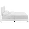 Amira Queen Upholstered Fabric Bed, White