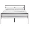 Modway Alina Powder Coated Sturdy Steel Queen Platform Bed Frame in Brown