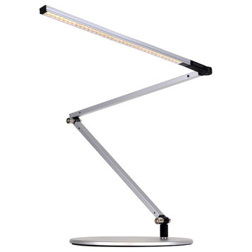 Koncept Z-Bar Slim LED Desk Lamp With Base, Silver