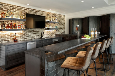 Home bar - modern home bar idea in Atlanta