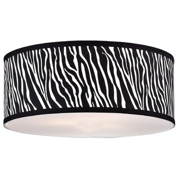 Large Zebra Print Drum Lamp Shade