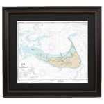Framed Nautical Maps - Poster Size Framed Nautical Chart, Nantucket Island - This poster size Framed Nautical Map covers the waterways of Nantucket Island located off the shore of Massachusetts. The Framed Nautical Chart is the official NOAA Nautical Chart detailing the waters around this beautiful island.