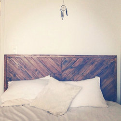 Rustic Chevron Style Headboard / Platform Bed - Headboards