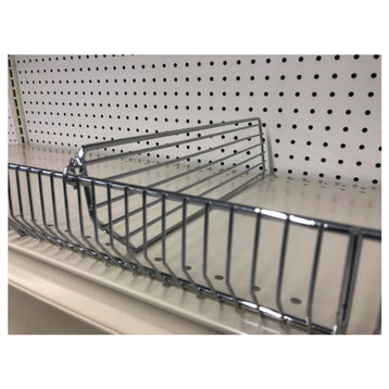 Trion T319.CHROME Wire Binning Shelf Divider, Steel, Silver, 19" L