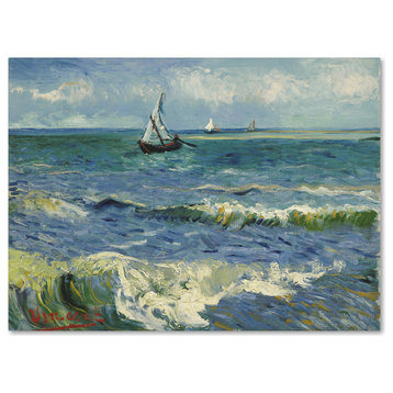 Van Gogh 'Seascape Near Les Saintesmariesdelamer' Canvas Art, 32 x 24