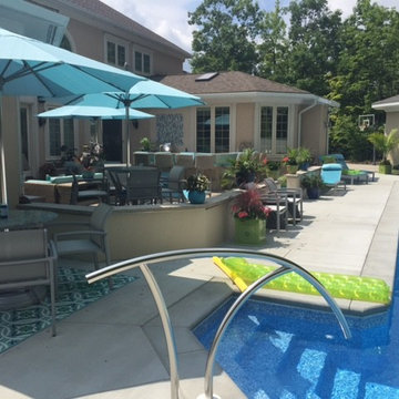 Vintage-Modern Exterior Patio and Kitchen