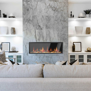 Litedeer Homes Electric Fireplaces 55-in Built-in Smart Electric Fireplace