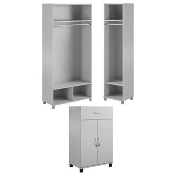 Home Square 3-Piece Set with 18" 36" Wide Mudroom Cabinet & Base Storage Cabinet