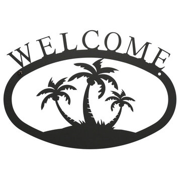 Welcome Sign, Small, Palm Trees