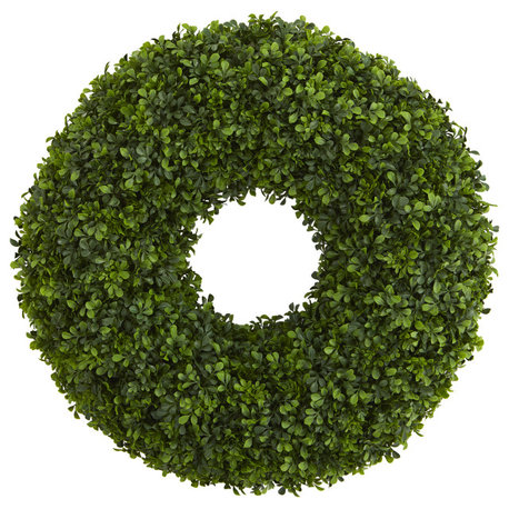 Nearly Natural 28� Boxwood Artificial Wreath