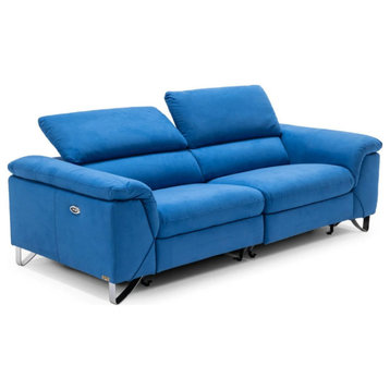 Anaya Modern Royal Blue Fabric Sofa With Electric Recliners