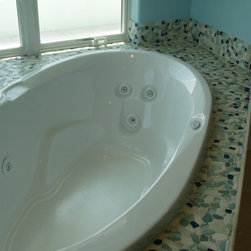 Sea Glass Blend pebble stone and glass tile - Home Decor